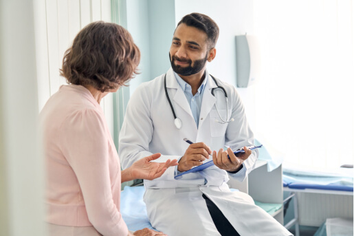 a doctor engaged in conversation with a patient