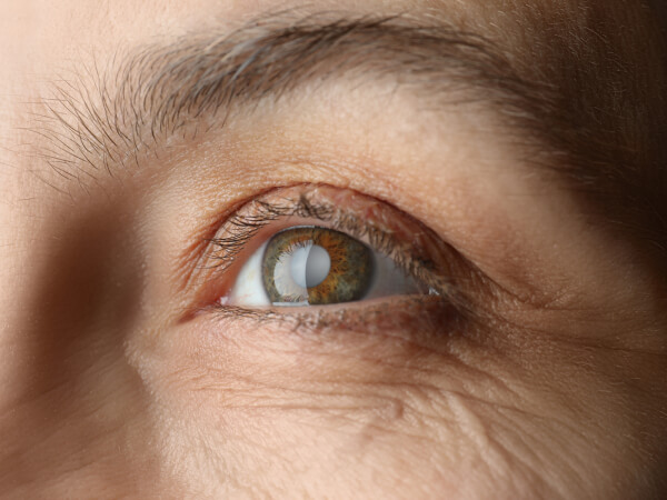 close-up shot of human eye highlighting intricate details within the iris